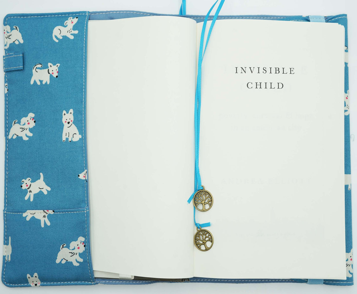 Shy Dog Fabric Book Cover