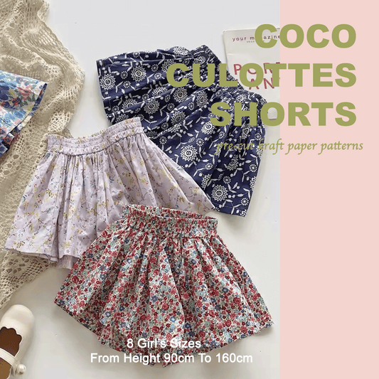 Coco Culottes Shorts Pre-Cut Kraft Paper Sewing Pattern