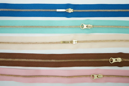 YKK Size 3 Brass Zipper Kit l 1 Yard Chain & 3 Sliders