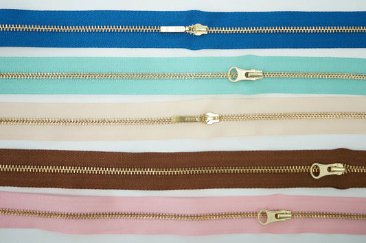 YKK Size 3 Brass Zipper Kit l 1 Yard Chain & 3 Sliders