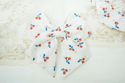 Cherry Fabric Hair Bow