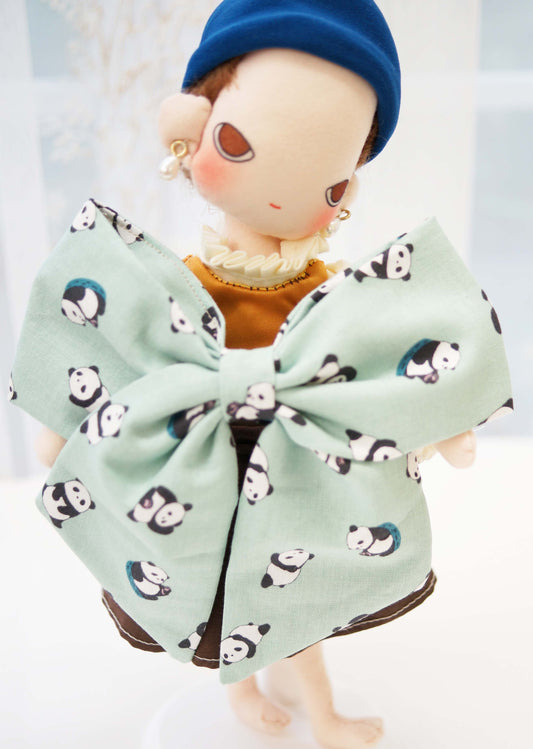 Baby Panda Fabric Hair Bow