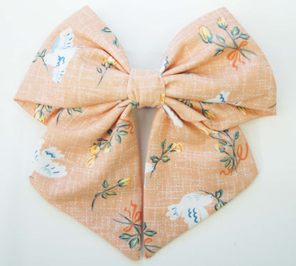 Peace Dove Fabric Hair Bow