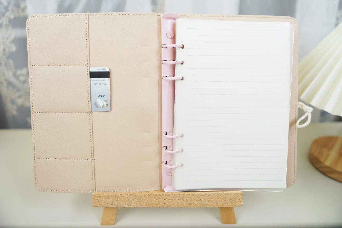 Pink Cherry Blossoms Fabric Planner, A5 6-ring Refillable Journal