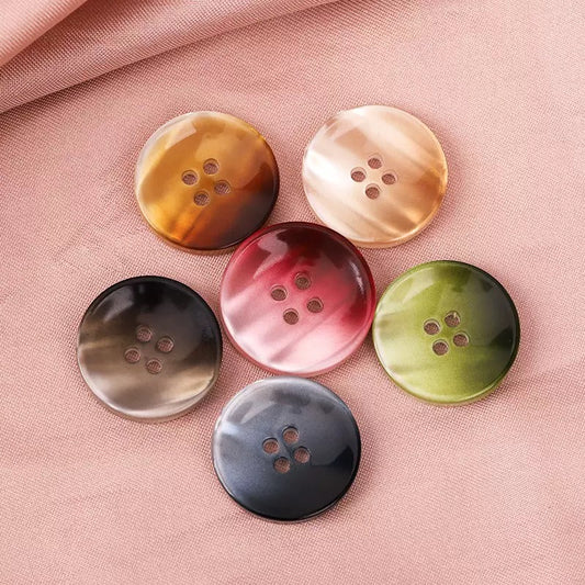 Round Buttons, Amber Biege , 4-Hole,  10PCS (Copy)