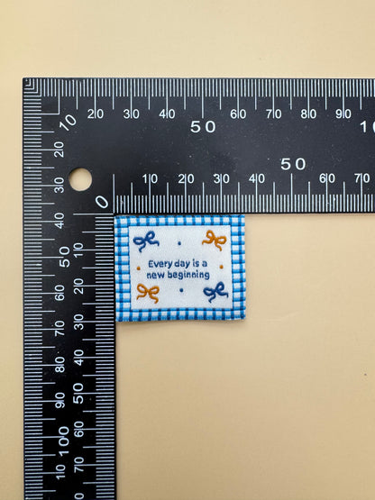 New Beginning Blue Woven Labels