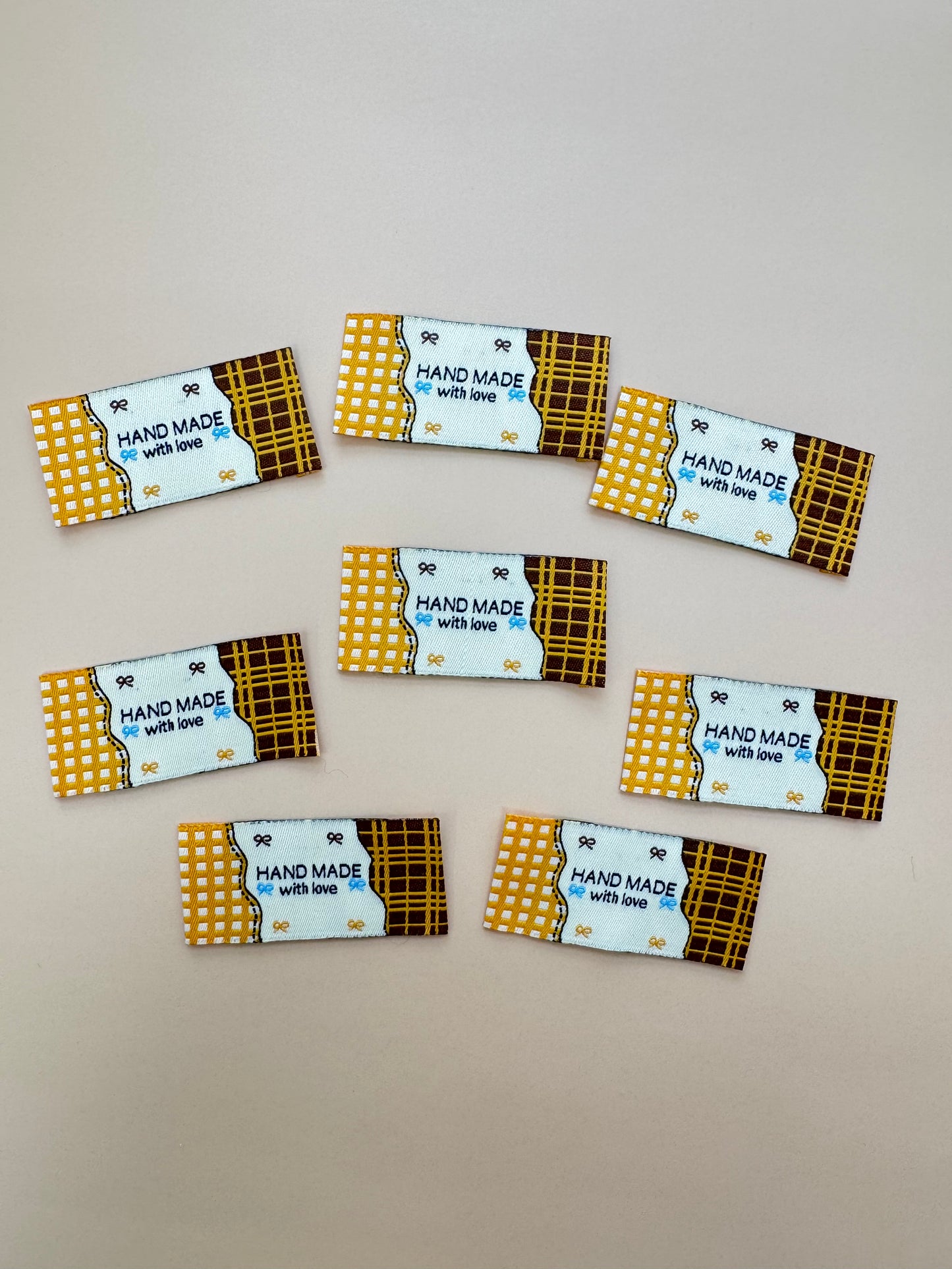 Handmade Yellow Woven Labels