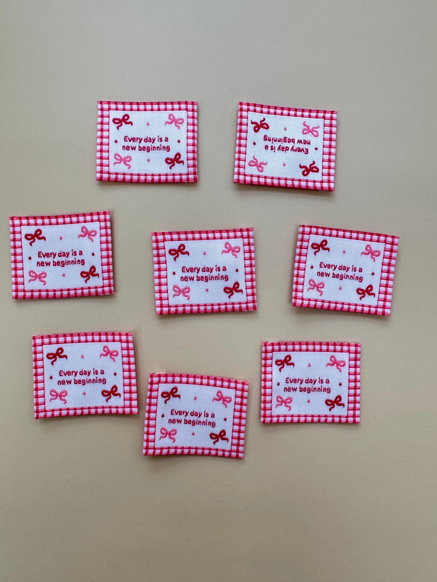 New Beginning Pink Woven Labels