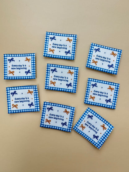 New Beginning Blue Woven Labels