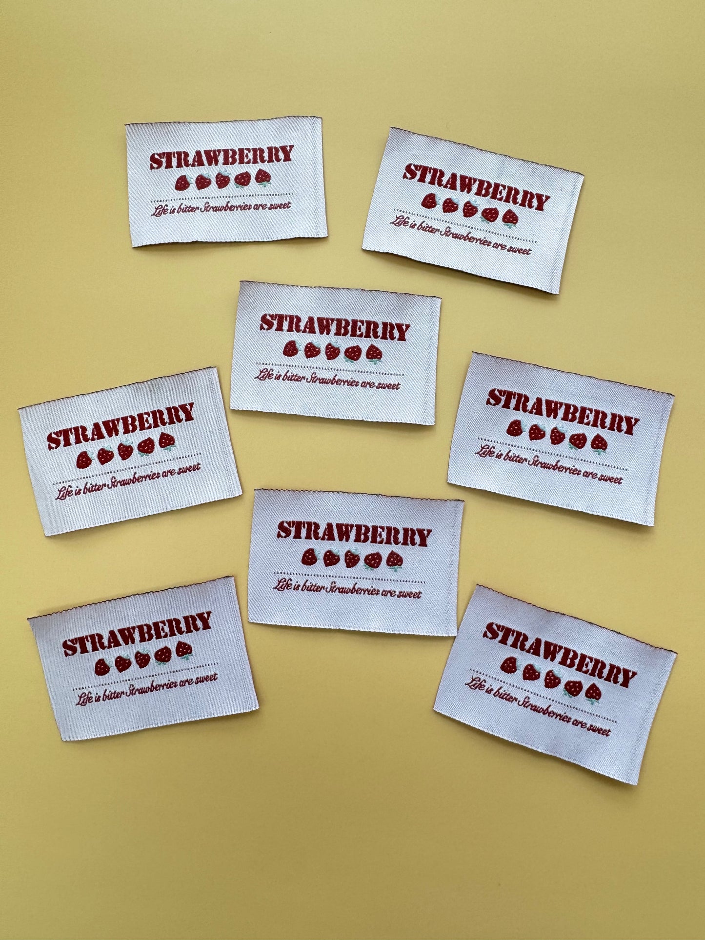 Strawberry Woven Labels