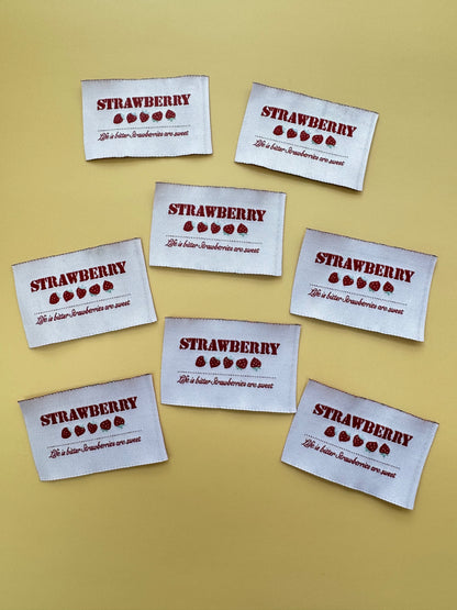 Strawberry Woven Labels