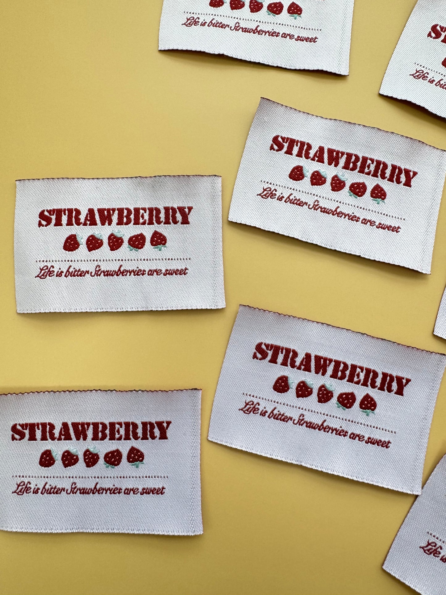 Strawberry Woven Labels