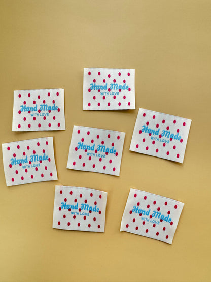 Red Dot Woven Labels