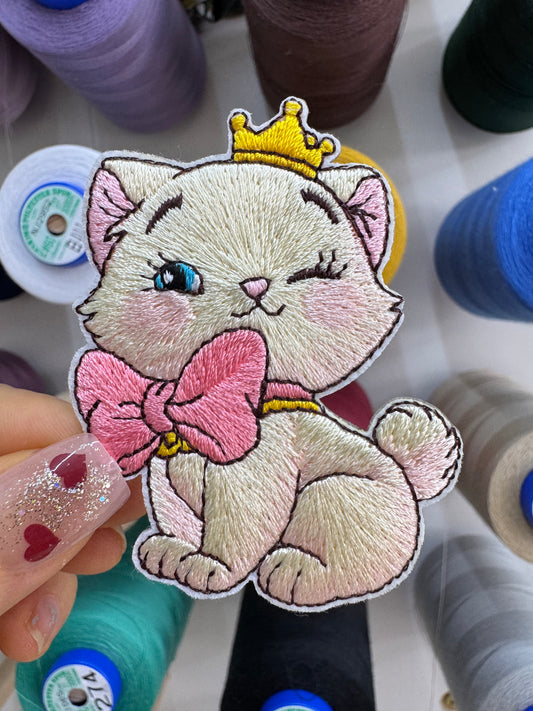 Cat with Bow and Crown Patch