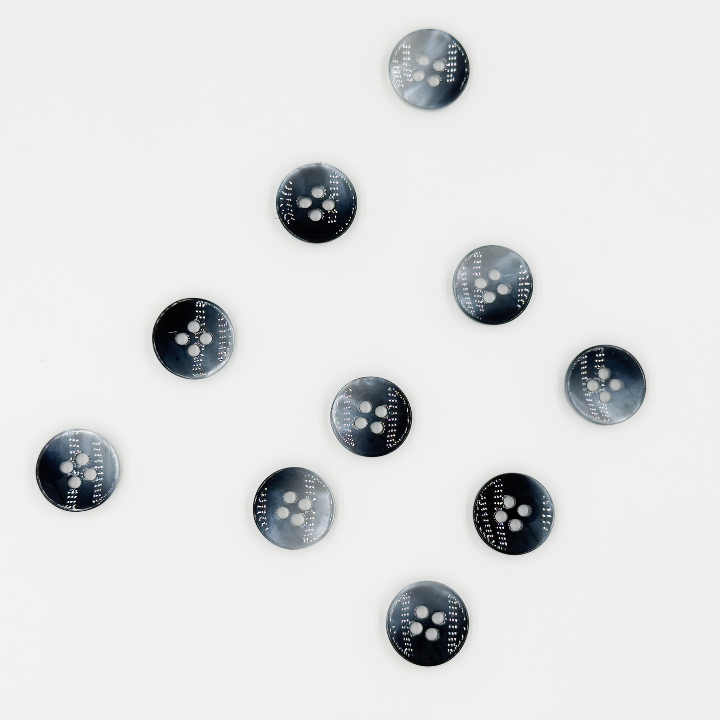 Round Buttons, Amber Blue , 4-Hole,  10PCS