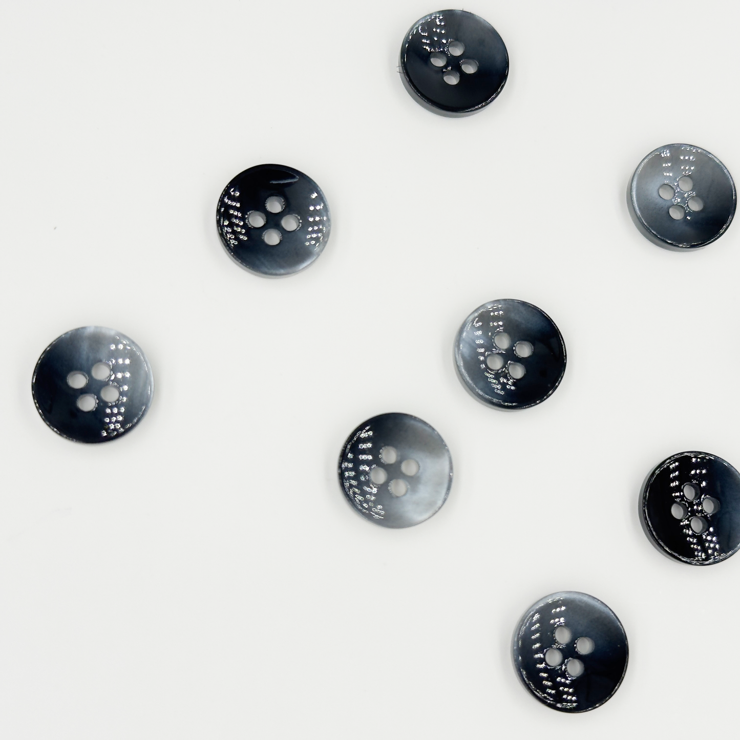 Round Buttons, Amber Blue , 4-Hole,  10PCS