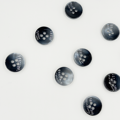 Round Buttons, Amber Blue , 4-Hole,  10PCS
