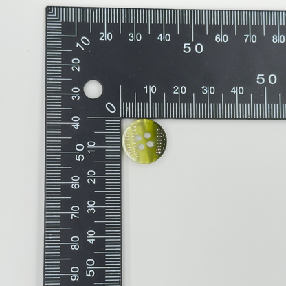 Round Buttons, Amber Green , 4-Hole,  10PCS