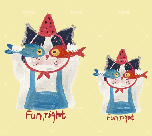 Cut Cat Iron On DTF Transfer