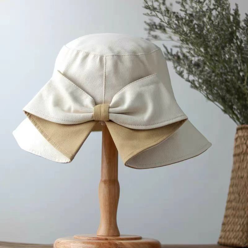 Wide Brim Bucket Hat with Back Bow