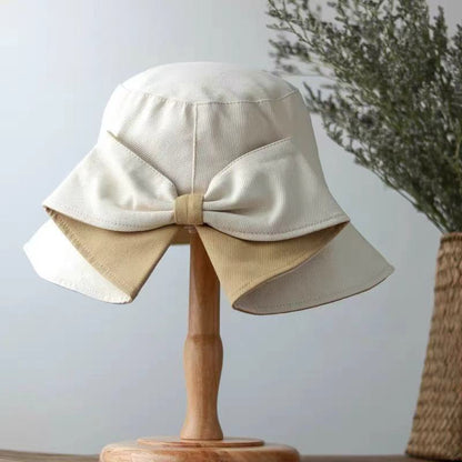 Wide Brim Bucket Hat with Back Bow