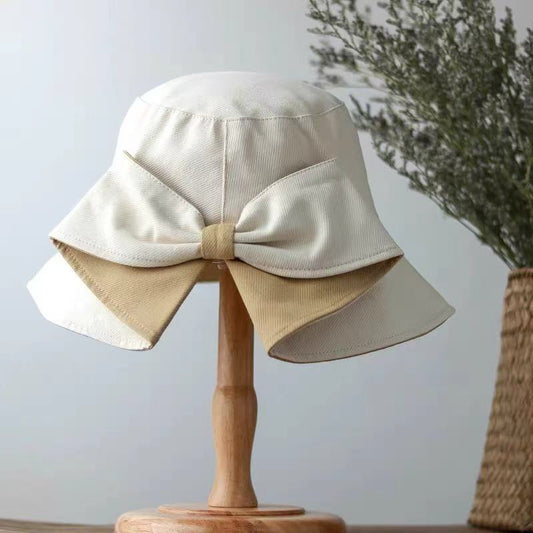 Wide Brim Bucket Hat with Back Bow