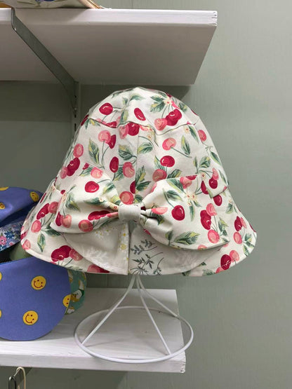 Wide Brim Bucket Hat with Back Bow