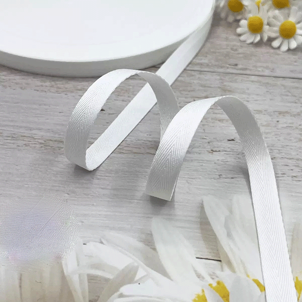 3/8 Inch Off White Cotton Herringbone Twill Tape
