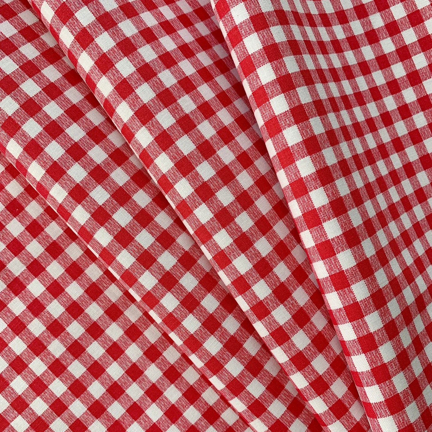 White and Red Gingham Fabric 57'' Wide
