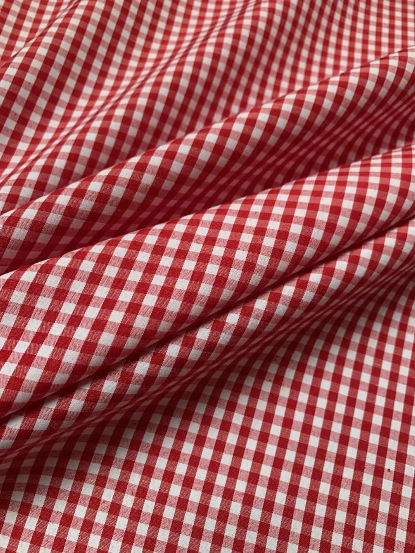 White and Red Gingham Fabric 57'' Wide