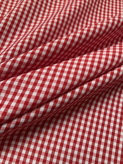 White and Red Gingham Fabric 57'' Wide