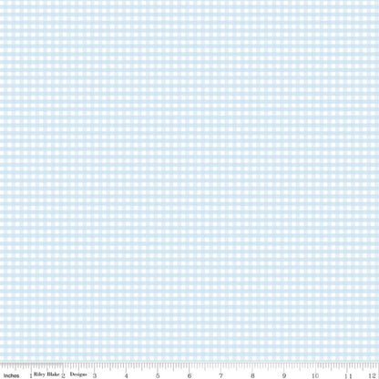 White and Blue Gingham Fabric 57'' Wide
