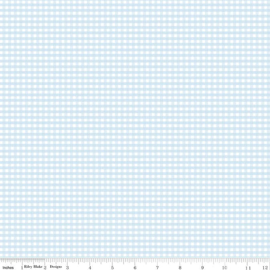White and Blue Gingham Fabric 57'' Wide