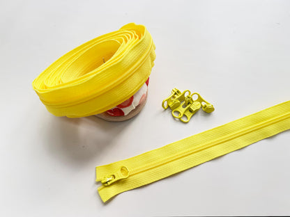 YKK Size 3 Coil Zipper Kit l 3 Yards Chain & 8 Sliders
