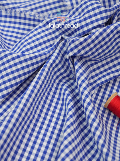 White and Blue Gingham Fabric 57'' Wide