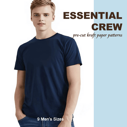 Men Essential Crew Neck Tshirt Pre-Cut Kraft Paper Pattern