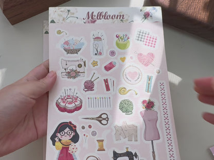 Sewing Sticker Sheet A5 size, FREE Shipping