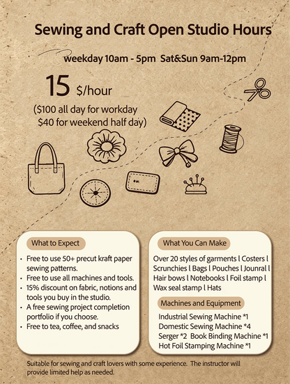 Sewing and Craft Open Studio Hours