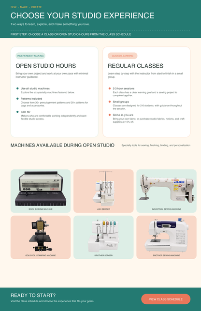 Sewing and Craft Open Studio Hours on Weekends