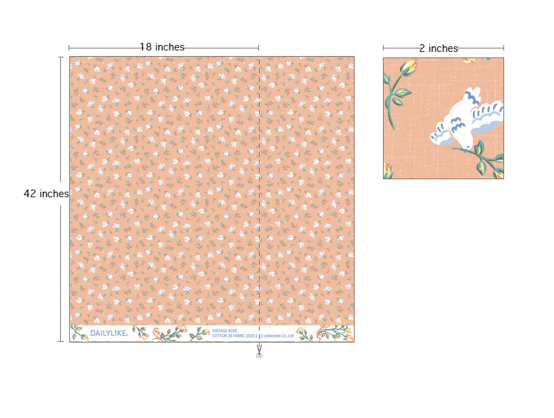 100% Cotton 20C Vintage Rose 42" Wide