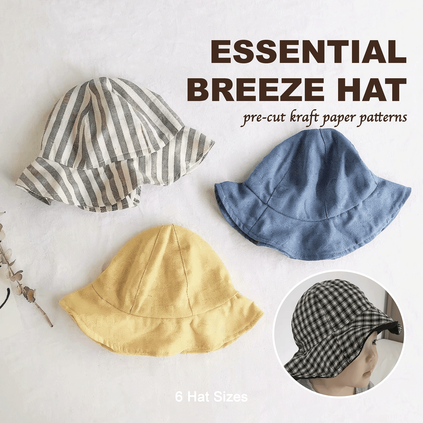 Essential Breeze Hat Pre-Cut Kraft Paper Pattern